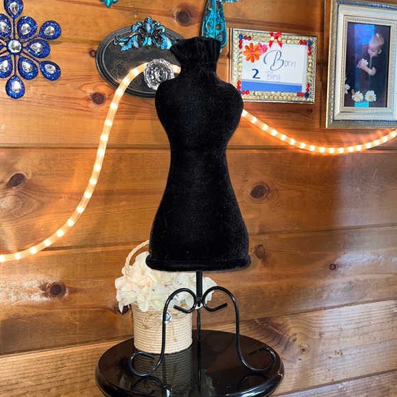 Other Miniature Dress Mannequin Jewelry Display Velvet Black Metal